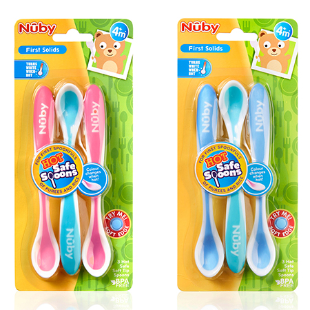 Nuby Baby Infant Feeding Spoons Baby Food BPA Free Hot Safe 