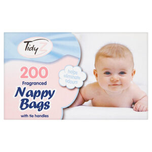 tidyZ 200 Fragranced Nappy Bags With Tie Handles